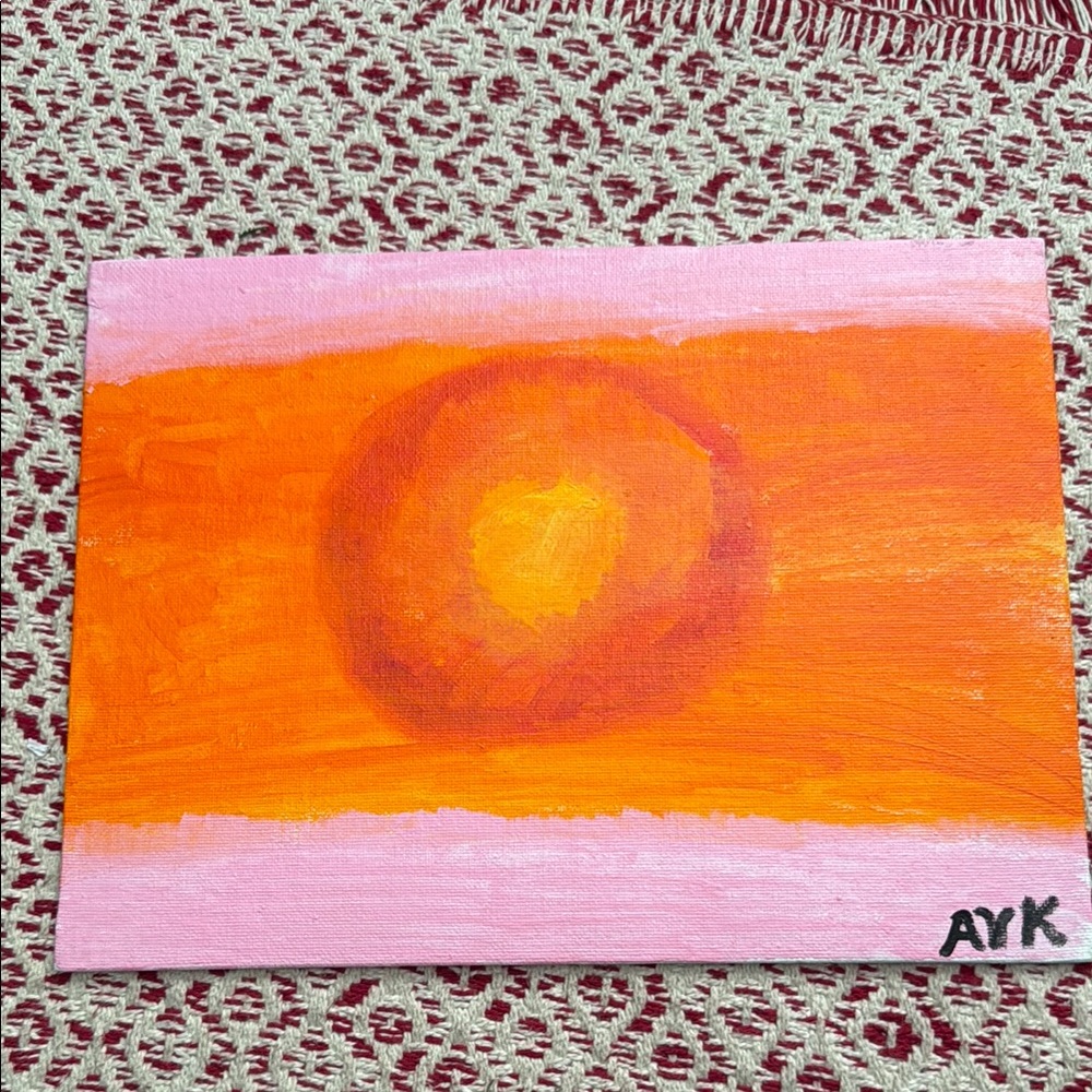 Orange and Pink Abstract Art Canvas